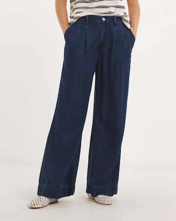 Indigo Wide Leg Jeans with Tencel TM Lyocell