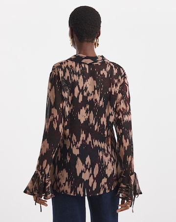 Georgette Frill Cuff Collar Blouse