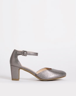 Heeled Shoe With Ankle Strap - Wide Fit (E)