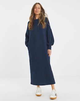 Textured Jersey Drop Shoulder Maxi Dress