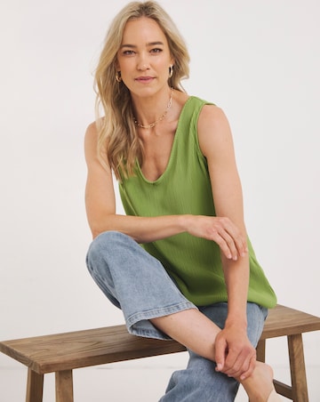 Green Plisse Vest