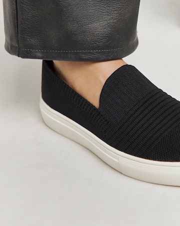 Felicity Stretch Textile Slip On Trainers - Wide Fit (E)