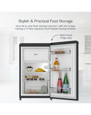 Swan SR11035BNE Retro Under Counter Fridge 90L - Black