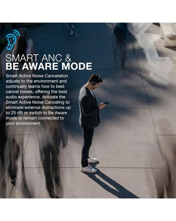 JLab JBuds Lux Active Noise Cancelling Over-Ear Headphones - Graphite