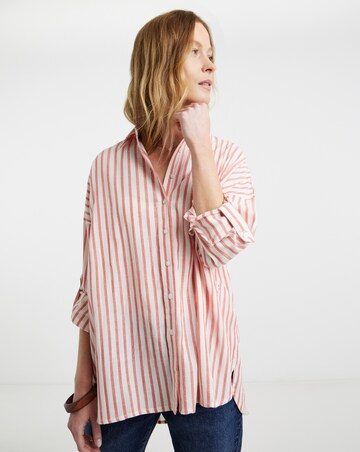 Stripe Oversized Shirt with Tab Detail