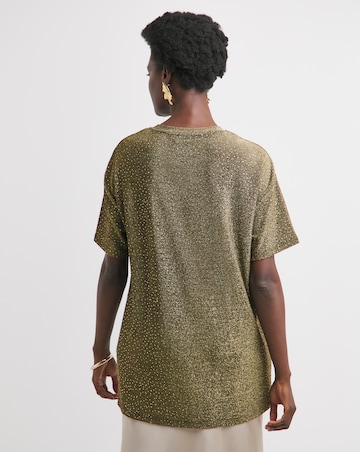 Crew Neck Short Sleeve Longline Top