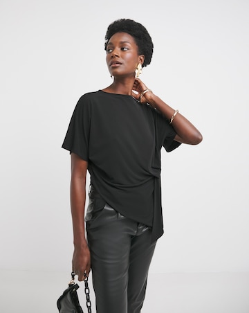 Black Twist Drape Top