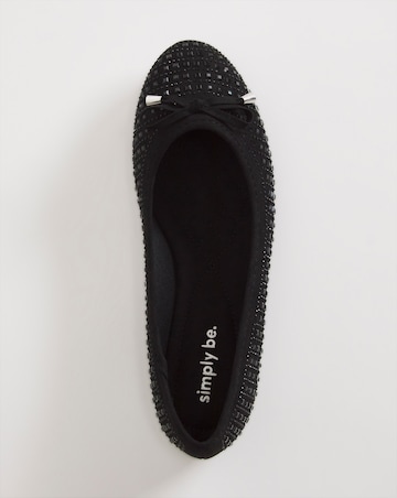 Charlize Embellished Ballerina Shoes Wide E Fit Simply Comfort