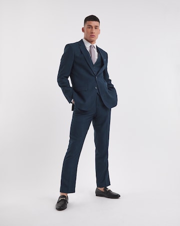 Navy Regular Fit Stretch Suit Trouser Short