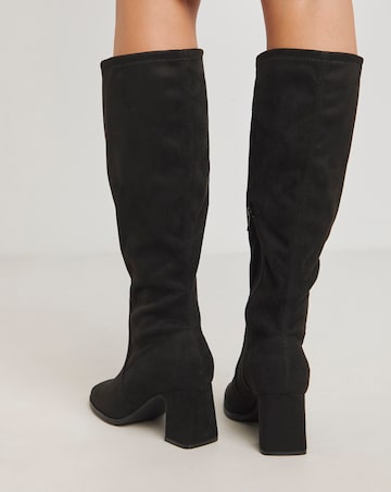 Chana Heeled Stretch Boots Wide E Fit Curvy Plus to Extra Curvy Plus Calf