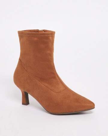 Ally Kitten Heel Sock Boot - Extra Wide Fit (EEE)
