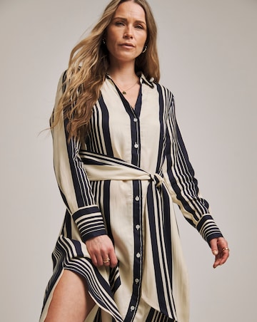 Anthology Stripe Tie Waist Shirt Dress