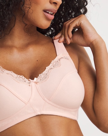Pretty Secrets (2 Pack) Non Wired Cotton Rich Bras (B-G) White/Blush