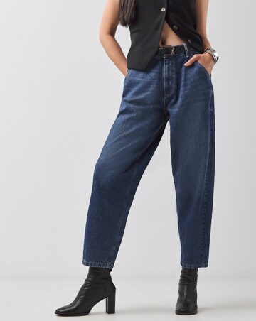 Mid Blue Barrel Leg Jeans