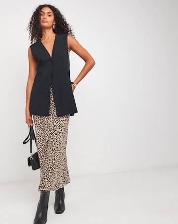 Animal Jersey Pull On Maxi Slip Skirt