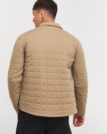Tan Cotton Quilted Shacket