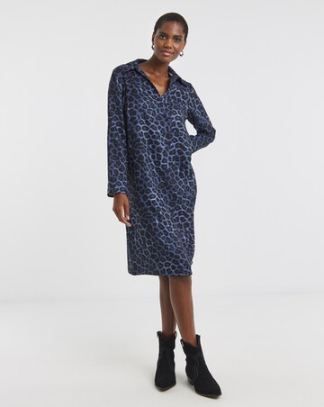 Collared Long Sleeve Tunic Dress