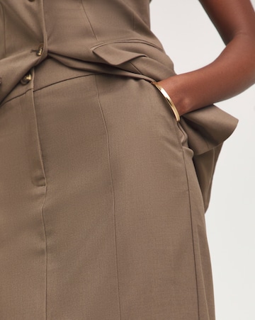 Neutral Midaxi Tailored Pencil Skirt
