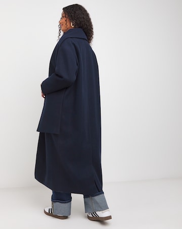 Navy Longline Scarf Coat