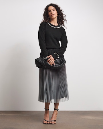 Joanna Hope Pearl Trim Knit Jumper