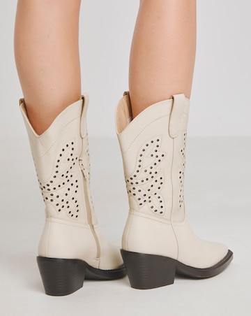 Daytona Leather Western Mid Calf Boots - Wide Fit (E) & Standard Calf