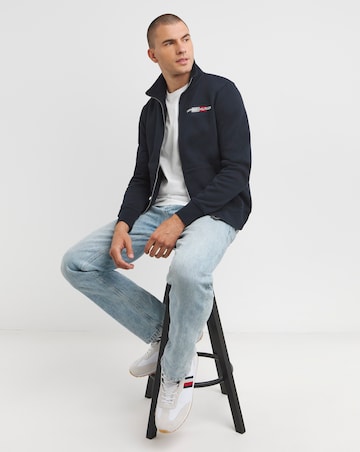 Tommy Hilfiger Navy Flag Embroidered Full Zip Sweatshirt
