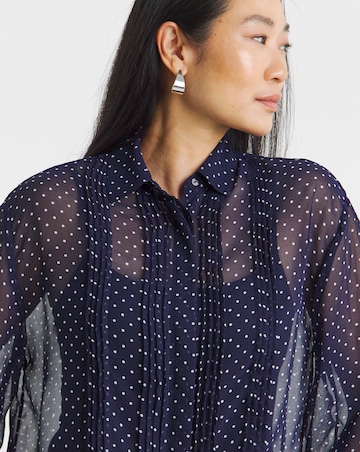 Printed Georgette Pintuck Shirt