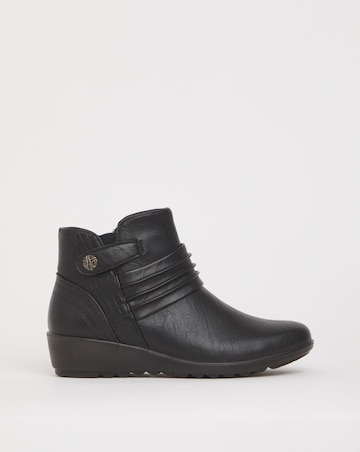 Cushion Walk Ruched Zip Ankle Boot Extra Wide EEE Fit