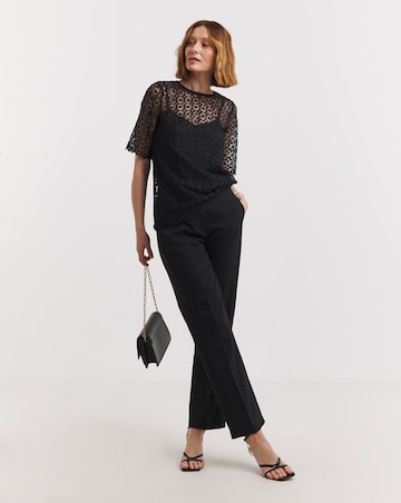 Short Sleeve Lace Top With Cami