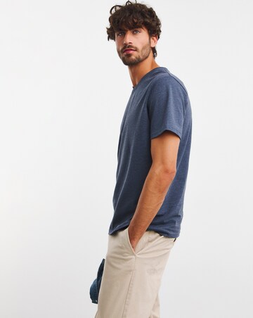 Pure Cotton V Neck T-Shirt- Denim Marl