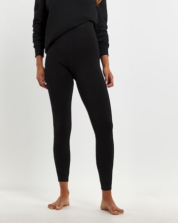 Pretty Secrets (1 Pair) Thermal Velour Fleece Lined Footless Tights Black