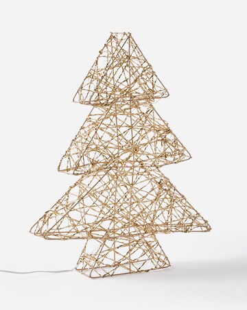 Light Up Gold Metal Tree