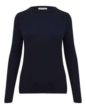 Anthology Navy Cotton Modal Long Sleeve Top