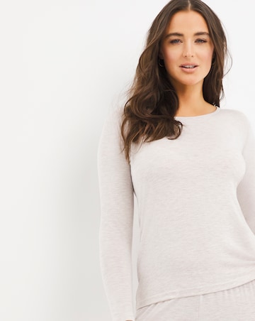 Pretty Secrets (2 Pack) Thermal Long Sleeve Tops Oatmeal/Grey