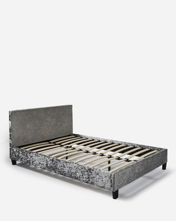 Hayden Crushed Velvet Bed Frame with 3 Layer Memory Foam Hybrid Mattress