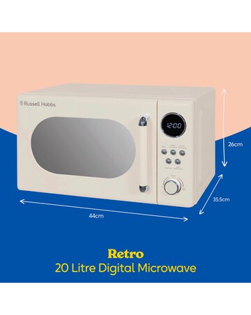 Russell Hobbs RHM2044C Retro 20 Litre Cream Digital Microwave