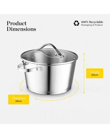 Tower x Good Food Stainless Steel 24cm Stockpot