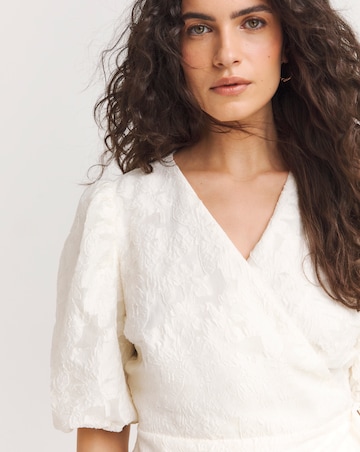 Joanna Hope Textured Wrap Blouse