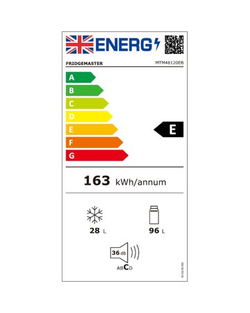 Fridgemaster MTM48120EB Fridge Freezer - Black E Rated