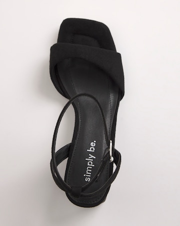 Amber Barely There Low Block Heel Sandals - Wide Fit (E)