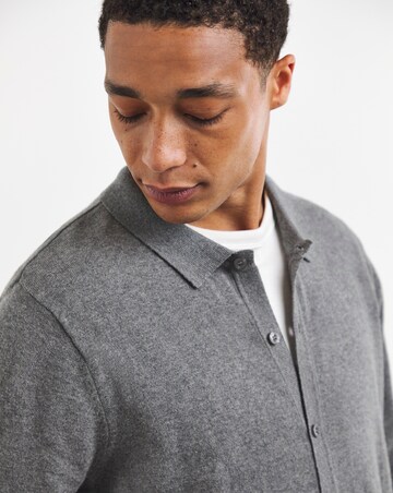 Cashmere Button Through Long Sleeve Polo