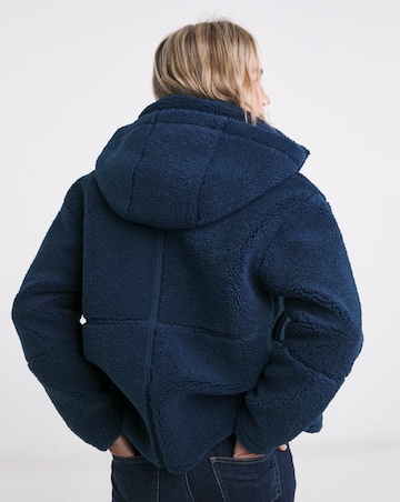 Navy Short Lined Borg Jacket