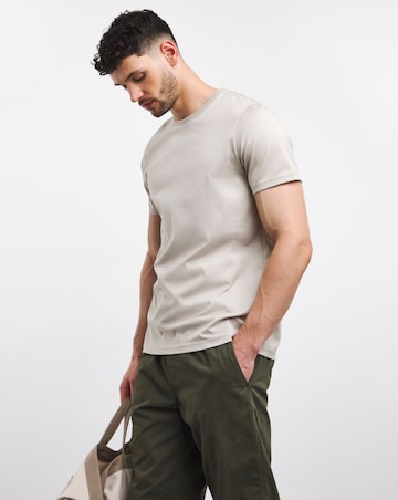 Premium Mercerised Supima Cotton T-Shirt- Grey Stone