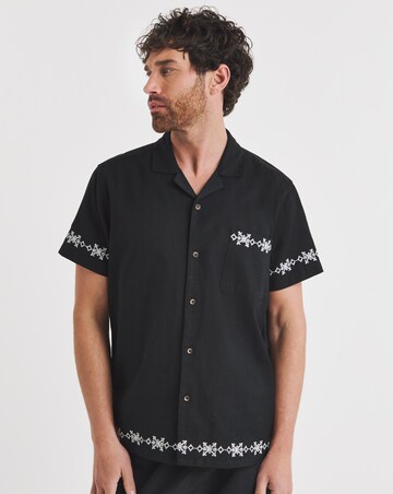 Folio Embroidered Linen Mix Shirt
