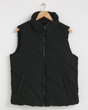 Black Padded Puffer Gilet