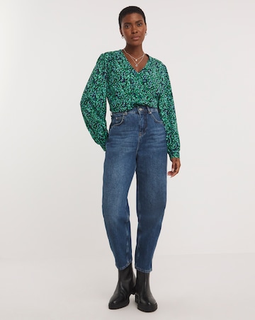 Placket Front Pocket Blouse