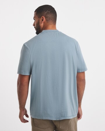 Relaxed Fit Acid Wash T-Shirt- Steel Blue