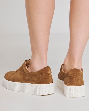 Meridian Zip Up Leather Trainer - Extra Wide Fit (EEE)