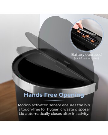 Tower Black 50L Curved Sensor Bin
