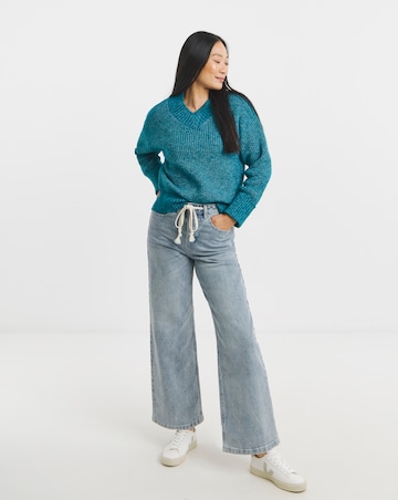 Teal V Neck Jumper